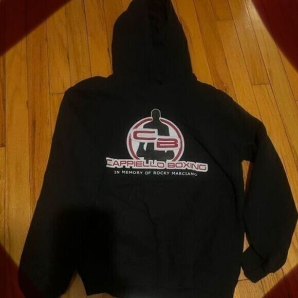 Rocky Marciano “In Memory Of” Black Hooded Sweatshirt - Picture 1 of 5